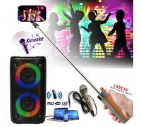 Enceinte enfant USB Blueooth Portable Karaoke PARTY LEO-250 sur Batterie - Micro - Enceinte Perche Selfie Cadeau - Boum Fête