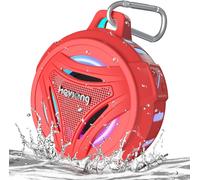 Enceinte Étanche - Portable - Sans Fil - Avec Lumière Led - Ip67-36 Heures De Lecture - Petit Haut-Parleur Bluetooth Pour Le Camping, La Salle De Bain, Les Voyages, Cadeaux Pour Femme -Rouge