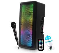 Enceinte SRX206 Karaoké Enfant sans Fil Sono Portable DJ Autonome avec MICRO -Bluetooth USB idéal SOIREE + Ampoule