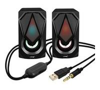 Enceinte Filaire Jack 3.5mm + USB 3W x 2 LED RVB Bouton Intégré LinQ A4000 Noir