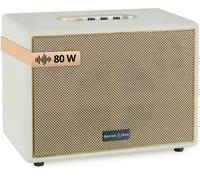 Enceinte Haut-Parleur Bluetooth Retro Vintage Géant Stéréo AUX Mp3 Cuir Blanc