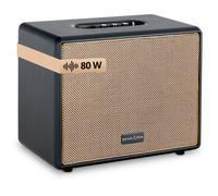 Bennett & Ross BB-880BK Blackmore Giant Haut-Parleur Bluetooth rétro en Cuir - Haut-Parleur Vintage avec 2X 40W - Speaker Entrée USB avec Lecteur MP3 - Fonction stéréo True Wireless - aux-in - Noir