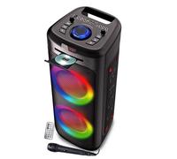 INOVALLEY Enceinte autonome lumineuse MS06-CD-XXL – CD, Bluetooth 5.0, USB, 1000W, Karaoké, Radio FM