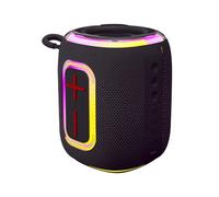 Enceinte IPX5 Étanche, Lumière Colorée RVB, Prise en Charge USB/Carte TF/AUX, Fonction de Réception Du Son, Noir