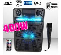 Enceinte Karaok? sono Batterie PARTY BOX 400W ? LED + APPLICATION SMARTPHONE - PC/USB/Bluetooth/RADIO FM / Micro