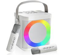 Enceinte Karaoke 2 Micro sans Fil, Portable Karaoké Enceinte pour Adultes et Enfants, Karaoke Professionnel avec DJ Lumière,Karaoke Adulte pour Party/Fête Support BT/AUX/USB/TF Card