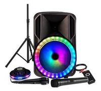 Enceinte KARAOKE 700W sono DJ PARTY Batterie 12" à LED RGB USB/MICRO SD/Bluetooth / RADIO FM/PC + Micro VHF + OVNI Ufo, PIED
