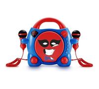 Lecteur CD BigBen personnalisable avec 2 microphones et stickers Bleu et Rouge Bleu et Rouge E