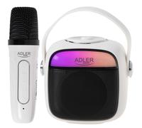 Enceinte karaoké blanche AD 1199 avec microphone - SD/USB/AUX/Bluetooth