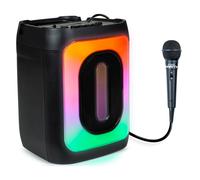 Party Light & Sound – Enceinte Karaoké Bluetooth Party 30W, Effets lumineux, Micro filaire 4 m Noir