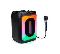 Enceinte Karaoké Bluetooth 30W avec Effets Lumineux et Micro Filaire 4M PARTY Noir