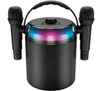 Enceinte Karaoké Bluetooth 5.1 120W avec 2 Micros sans fil LED RVB Ledwood Noir Noir G