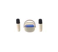 Enceinte karaoké Bluetooth POP Mini LED rechargeable avec 2 micros, beige