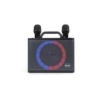 Enceinte Karaoké connectée PartyGo - Enceinte Bluetooth 20 W avec effets lumineux - Microphone inclus - Autonomie 8h - Couleur noir