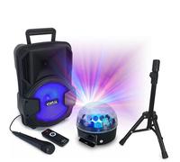 Enceinte Karaoké Enfant Portable Party MOBILE8SET - USB/Bluetooth - Micro SD - Pied - Micro - Jeu de Lumière Astro - Anniversaire