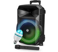 enceinte karaoké pico08, autonome sur batterie, puissance 200w, usb bluetooth, tws, radio fm, micro sans fil, ampoule