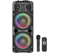 ENCEINTE KARAOKÉ LUMINEUSE - INOVALLEY - KA123-XXL - BLUETOOTH V5.0 - 75 CM - 900 W - NOIR
