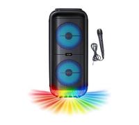 ENCEINTE KARAOKÉ LUMINEUSE - INOVALLEY - KA22-BTH - BLUETOOTH V5.0 - 49 CM - 500 W - NOIR