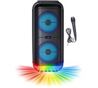 Enceinte Karaoké lumineuse - INOVALLEY - KA22-BTH - Bluetooth V5.0 - 49 cm - 500 W - Noir