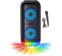 Enceinte Karaoké lumineuse - INOVALLEY - KA22-BTH - Bluetooth V5.0 - 49 cm - 500 W - Noir