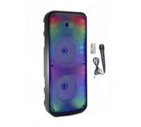 Enceinte Karaoké lumineuse - INOVALLEY - KA25-FIRE - Bluetooth V5.0 - 64 cm - 850 W - Noir