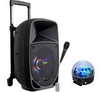 Party Light & Sound - Enceinte Karaoke Lumineuse Mobile Party 300W Bluetooth/USB - Micro - Jeu de Lumiere Astro - Fête - Soirée - Animation