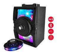 Enceinte Karaoké Mobile - LEDWOOD - LED-5B401BT - Effet Magic Mirror - Batterie 1500 mAh - Bluetooth USB SD