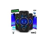 Enceinte Karaoké Mobile Sono High Power autonome batterie à LED 300W 8" - USB/BT/SD/FM - Pickering XS8 + Ampoule DIAMS