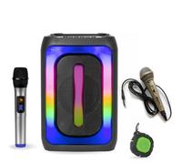 Enceinte Karaoke Mobile sur Batterie USB Bluetooth Enfant Ibiza SIGMA20 - 2 Micros - Mini enceinte portable étanche - Boum Fête
