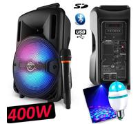Enceinte Karaoké - MyDeejay - Pickering FX 08 - 400W - Autonome - LED RVB - Micro VHF