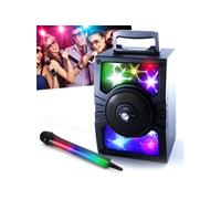 enceinte karaoké party mobile effet magic mirror - batterie - bluetooth/usb/sd/ radio fm - micro lumineux