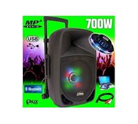 Enceintes, baffle et amplis DJ Party Light & Sound enceinte karaoke 700w party12-led sono dj pa 12 à leds rvb mobile batterie dj pa usb/bt/sd/radio fm cable pc + effet ovni
