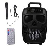 Enceinte Karaoké Portable 8 Pouces avec Lumières LED Colorées | Liaison sans Fil, Design Portable, Son Immersif, pour Fêtes Familiales et Soirées Musicales, Noir