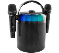 Enceinte Karaoké Portable avec LED, Bluetooth, Changeur de Voix - BoomTone DJ Star Voice. Livré avec 2 micros sans Fil + Effets. Parfait pour soirées privées, Anniversaires Enfant et divertissements.