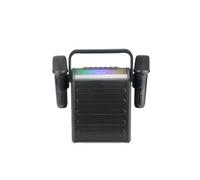 Enceinte Karaoké Portable Party Star - 2 Micros Sans Fil - Bluetooth - Lumière LED - 30W - Autonomie 7-8h - Noir