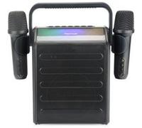 Enceinte Karaoké Portable Party Star - 2 Micros Sans Fil - Bluetooth - Lumière LED - 30W - Autonomie 7-8h - Noir
