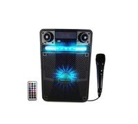 enceinte karaoké sono batterie party box 400w à led + application smartphone - pc/usb/bluetooth/radio fm / micro