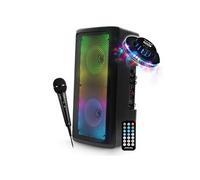 enceinte karaoké srx206 mobile sono dj autonome led - 300w - usb/sd/bluetooth - micro télécommande - ufo ovni