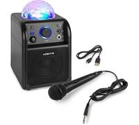 Enceinte Karaoké Vonyx SBS50B avec Microphone et Effet Lumineux LED - Noire