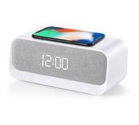 Enceinte LIVOO TES258 Réveil BT Chargeur Induction 15W Blanc