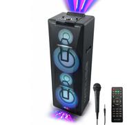 Enceinte M-1990 DJ à LED Party box double bluetooth + Micro - BT/CD/AUX/USB - 1000W