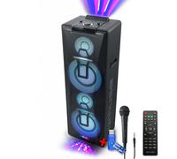 Enceinte M-1990 DJ à LED Party box double bluetooth + Micro - BT/CD/AUX/USB - 1000W+Clé USB 32G