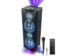 Enceinte M-1990 DJ à LED Party box double bluetooth + Micro - BT/CD/AUX/USB - 1000W+Clé USB 32G
