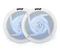 Pyle Enceintes Marines - 133 mm 2 Voies Étanches et Résistantes aux Intempéries, Système Audio Stéréo Extérieur avec Lumières LED, Puissance de 180 Watts et Design Mince à Profil Bas - 1 Paire