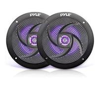Pyle Enceintes Marines Étanches - 101,6 mm 2 Voies pour Véhicules Tout-Terrain et Résistantes aux Intempéries, Système Audio Stéréo Extérieur avec Lumières LED, Puissance de 100 Watts, Paire, Noir