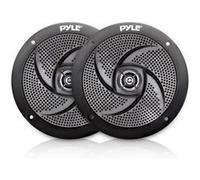 Pyle Haut-Parleurs Marins - 4 Pouces 2 Voies Étanches et Résistants aux Intempéries, Système Audio Stéréo Extérieur avec 100 Watts de Puissance et Design Fin à Profil Bas - 1 Paire - Noir