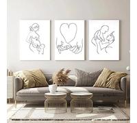 Enceinte Mère Allaitement Bébé Ligne Abstraite Affiche Et Gravures Images Minimalistes 3 Pièces Mur Art Toile Peinture Décor À La Maison Cadeaux 14"X20" Sans Cadre