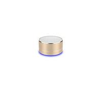 Enceinte metal bluetooth pour smartphone samsung, huawei, sony, etc port usb carte tf auxiliaire haut-parleur micro mini (or)