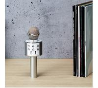 Enceinte Micro Karaoke - PARTY TIME - Sans Fil - Argent