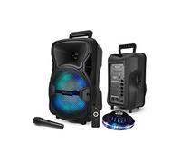Enceinte Mobile 200W SONO DJ High Power Autonome sur Batterie LED RVB - USB/SD/Bluetooth + Micro + Jeu UFO Ovni